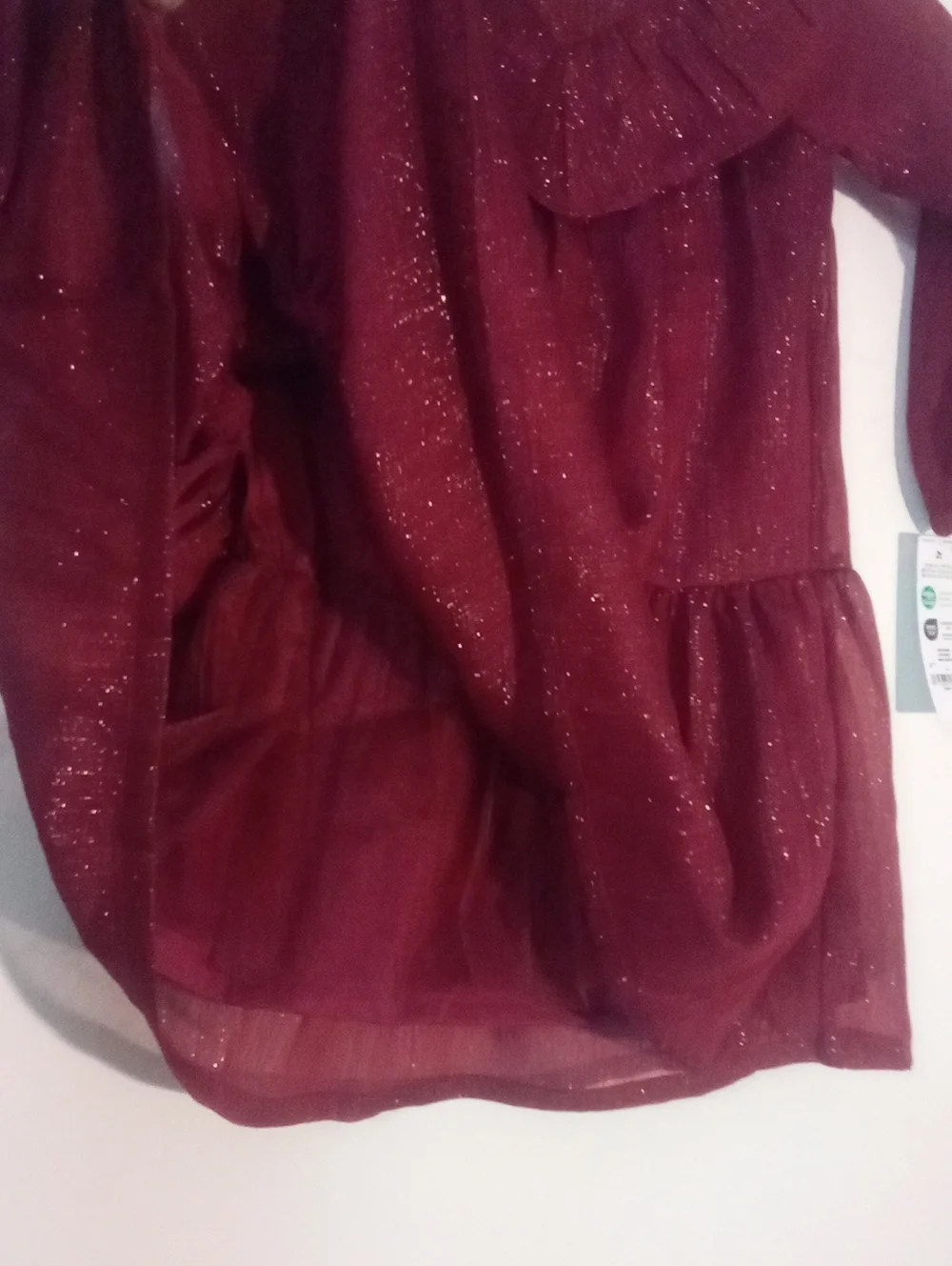 Carter's Girls' Burgundy Sparkle Ruffle-Tier Dress 2T NWT Holiday